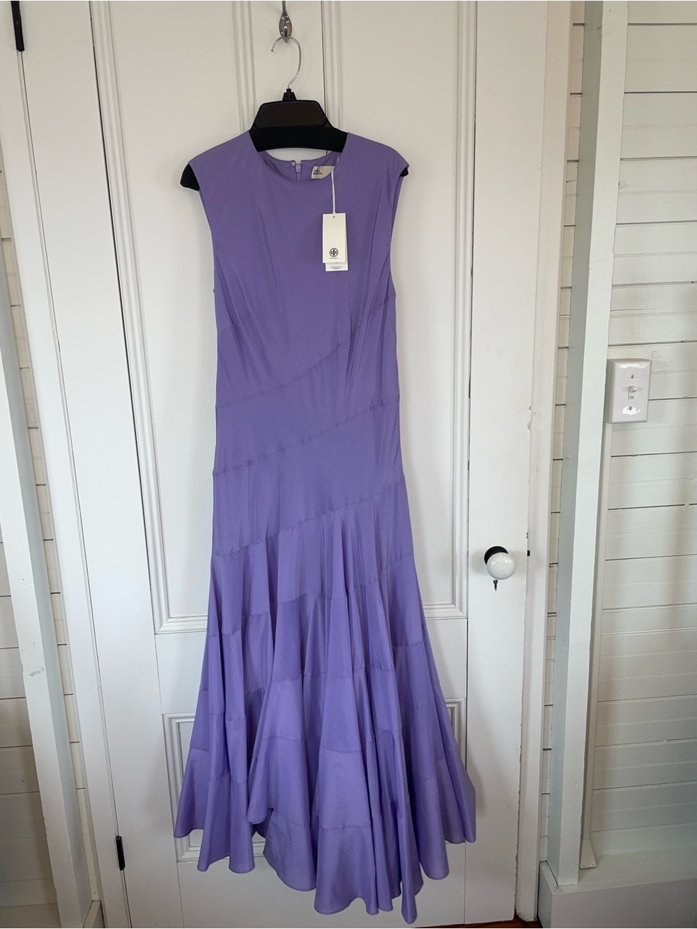 Tory Burch Lavender Sleeveless Tiered Maxi Dress
